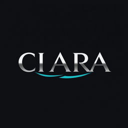 Sleek and modern logo design for CIARA, featuring elegant typography in silver and teal