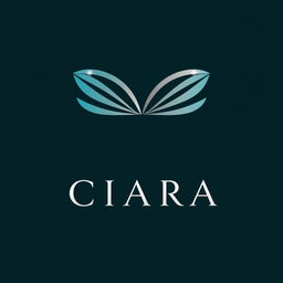 Sleek and modern logo design for CIARA, featuring elegant typography in silver and teal