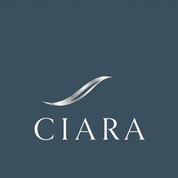 Sleek and modern logo design for CIARA, featuring elegant typography in silver and teal