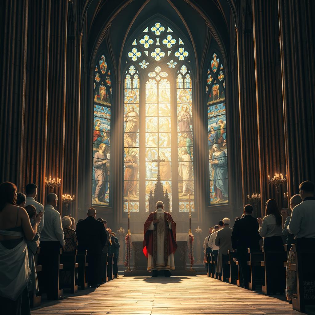 A hyper-realistic depiction of a Christian scene, capturing the beauty and solemnity of the faith