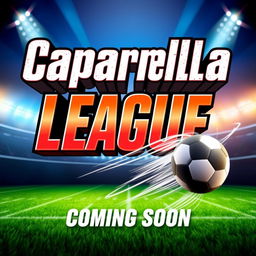 A promotional poster for 'Caparrella League' with the text prominently displaying "Caparrella League" in large, bold, action-packed typography