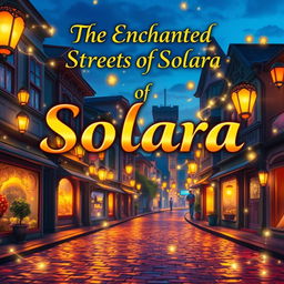 A vibrant city street at twilight, featuring glowing, floating lanterns and magical golden light swirling around the buildings