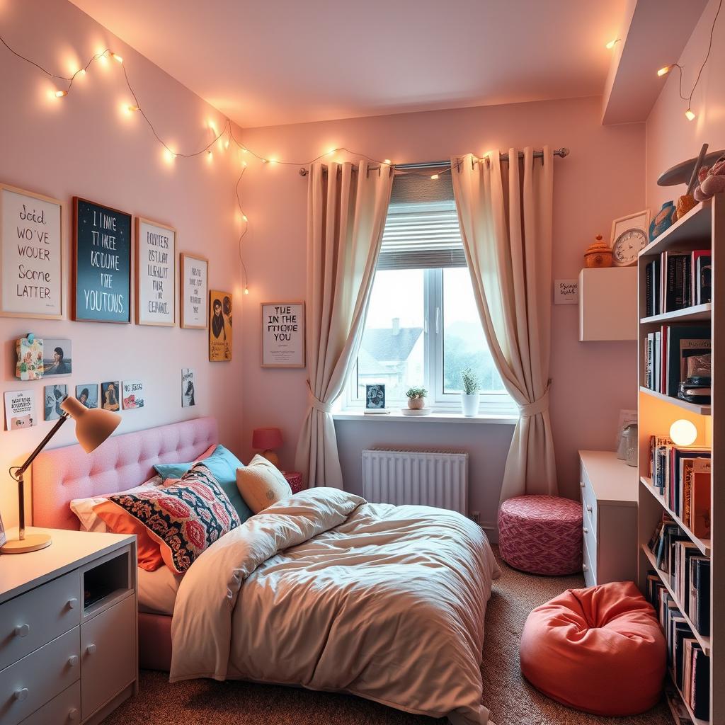 A teenager's bedroom designed for a 13-year-old girl living in England