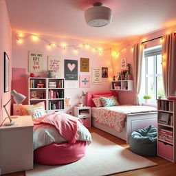 A teenager's bedroom designed for a 13-year-old girl living in England