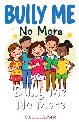 A playful and uplifting cover for a children's ebook titled "Bully Me No More", featuring a diverse group of children standing together, smiling and exuding confidence