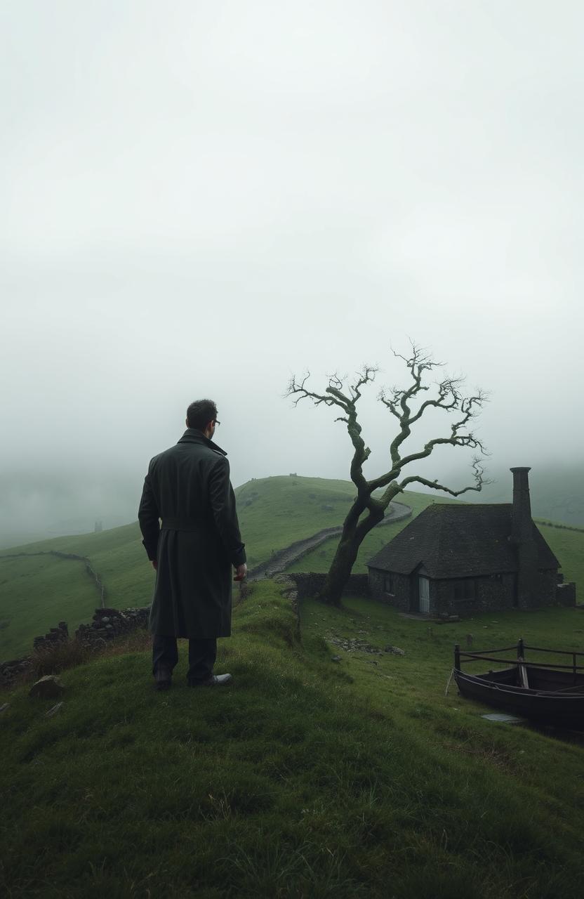 A suspenseful murder mystery scene set in the haunting Yorkshire Moors