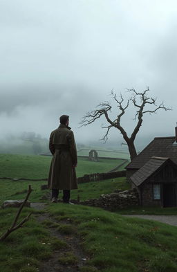 A suspenseful murder mystery scene set in the haunting Yorkshire Moors