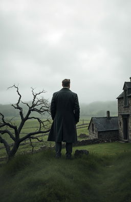 A suspenseful murder mystery scene set in the haunting Yorkshire Moors