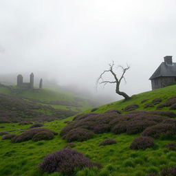 A suspenseful murder mystery scene set in the haunting Yorkshire Moors