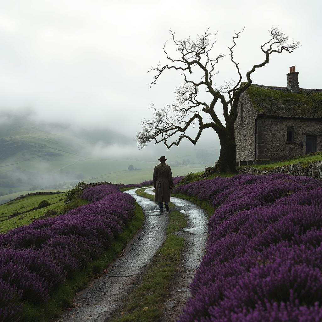 A suspenseful murder mystery scene set in the haunting Yorkshire Moors