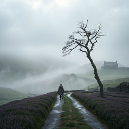 A suspenseful murder mystery scene set in the haunting Yorkshire Moors