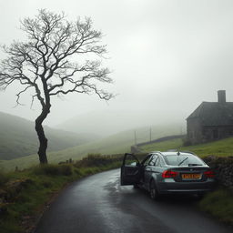 A suspenseful murder mystery scene set in the haunting Yorkshire Moors