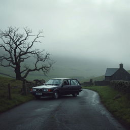 A suspenseful murder mystery scene set in the haunting Yorkshire Moors