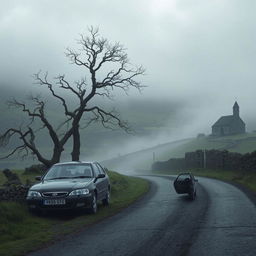 A suspenseful murder mystery scene set in the haunting Yorkshire Moors