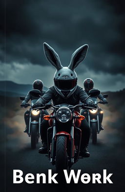 A dark and moody book cover featuring three motor bikers