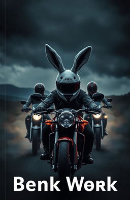 A dark and moody book cover featuring three motor bikers