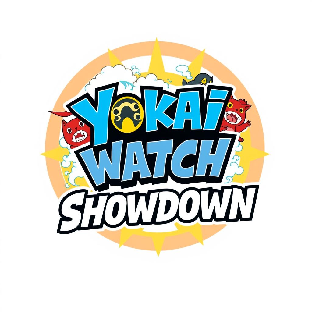 A dynamic and bold logo for 'Yokai Watch Showdown'