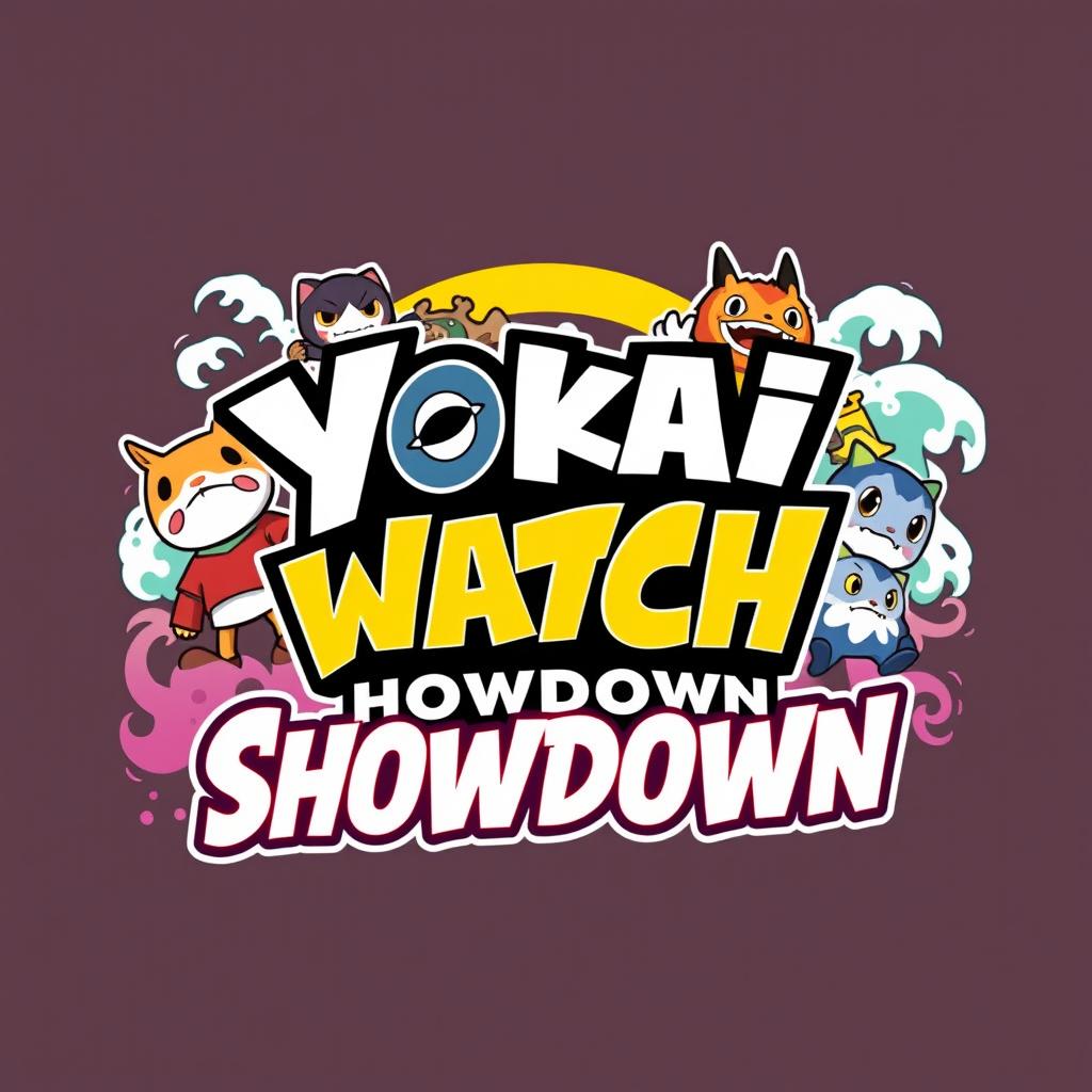 A dynamic and bold logo for 'Yokai Watch Showdown'