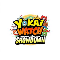 A dynamic and bold logo for 'Yokai Watch Showdown'