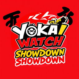 A bold, dynamic and eye-catching logo that prominently features the text 'Yokai Watch Showdown'