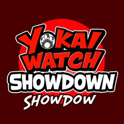 A bold, dynamic and eye-catching logo that prominently features the text 'Yokai Watch Showdown'