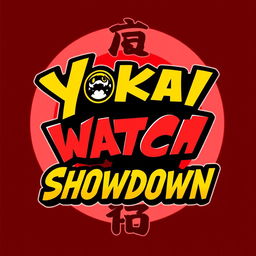 A bold, dynamic and eye-catching logo that prominently features the text 'Yokai Watch Showdown'