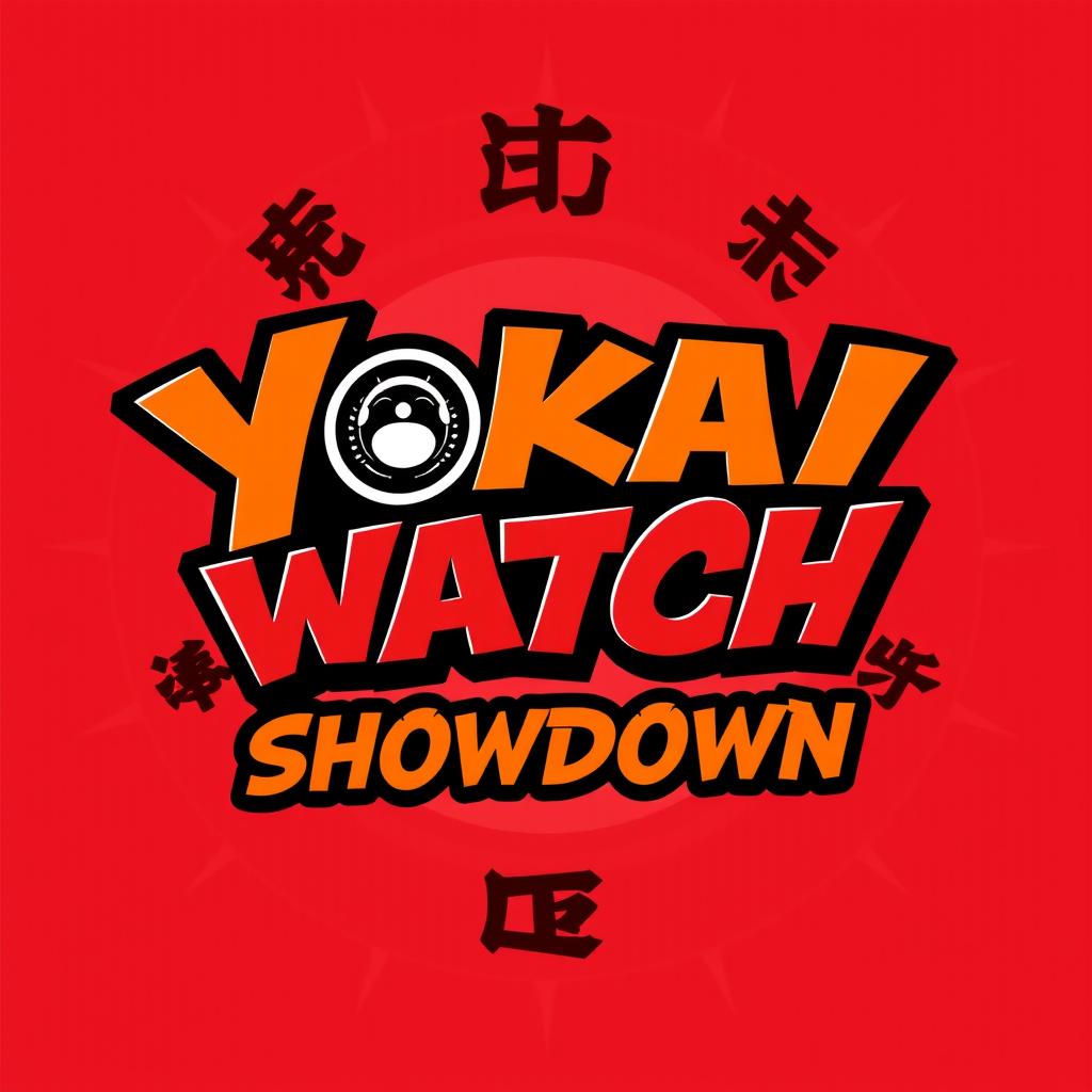 A bold, dynamic and eye-catching logo that prominently features the text 'Yokai Watch Showdown'