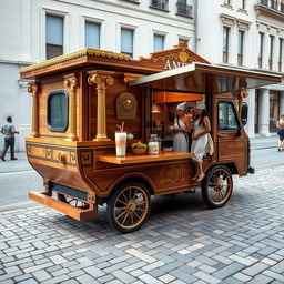 1996 Honda Acty converted into an Ancient Greek-themed food truck specializing in protein shakes