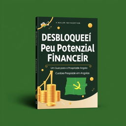 An eBook cover design titled "Desbloqueei o seu Potencial Financeiro: Um Guia para a Prosperidade em Angola" capturing the essence of financial empowerment and progress