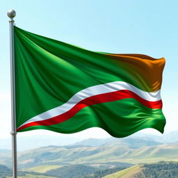 A detailed and accurate depiction of the Chechen Republic of Ichkeria flag from 1994