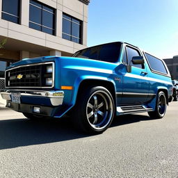 1990 Chevrolet Blazer with a custom bodykit and BBS wheels, showcasing a sports-inspired design