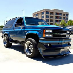 1990 Chevrolet Blazer with a custom bodykit and BBS wheels, showcasing a sports-inspired design