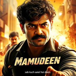 Action movie poster for "Mamudeen" featuring an Indian man as the main character