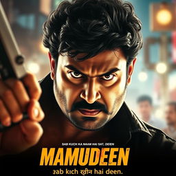 Action movie poster for "Mamudeen" featuring an Indian man as the main character