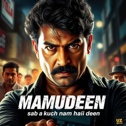 Action movie poster for "Mamudeen" featuring an Indian man as the main character