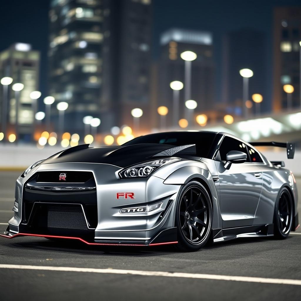 A customized Nissan GTR R35 showcasing an aggressive and sleek body kit