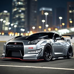 A customized Nissan GTR R35 showcasing an aggressive and sleek body kit