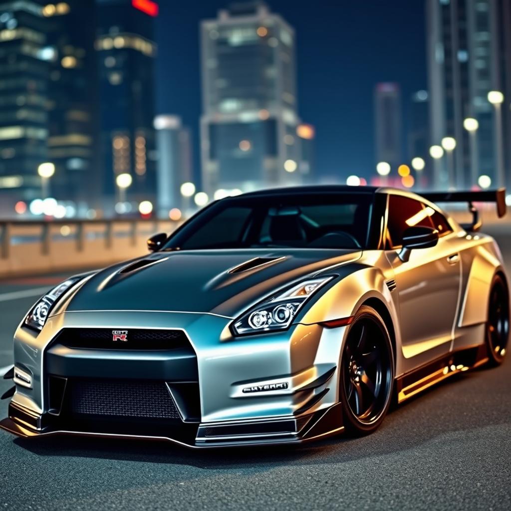 A customized Nissan GTR R35 showcasing an aggressive and sleek body kit