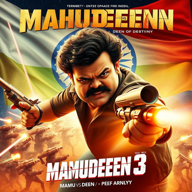 Action movie poster for "Mamudeen 3: Mamu vs Deen of Destiny"