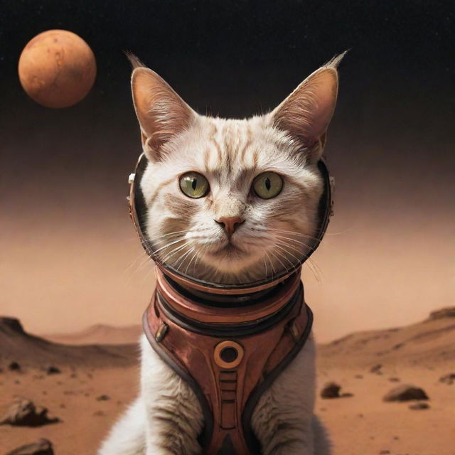 Image of a fantastical Martian cat