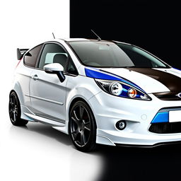 A modified 2007 Ford Fiesta TDCi in a captivating two-tone color scheme