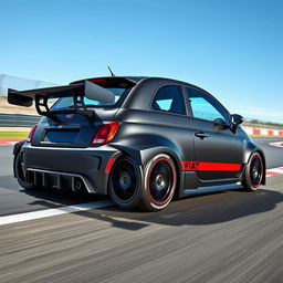 A sleek and sporty Fiat 600 race car designed with a carbon fiber body