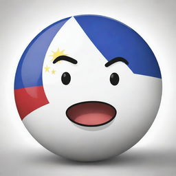 A cartoon sphere (countryball) characterized as the Philippines, with its flag’s colors and symbols prominently displayed. The sphere has cute, expressive eyes and a cheerful demeanor.