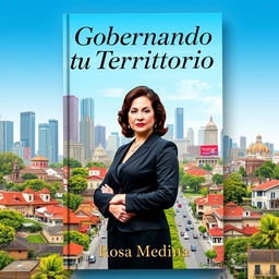 A captivating and authoritative book cover for "Gobernando tu Territorio" by Rosa Medina