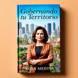 A captivating and authoritative book cover for "Gobernando tu Territorio" by Rosa Medina