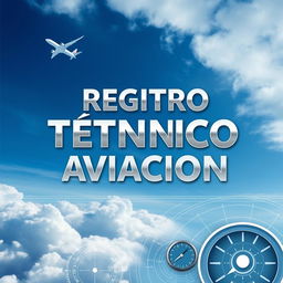 Design a vertical cover with the title 'Registro Técnico en la Aviación' in Spanish