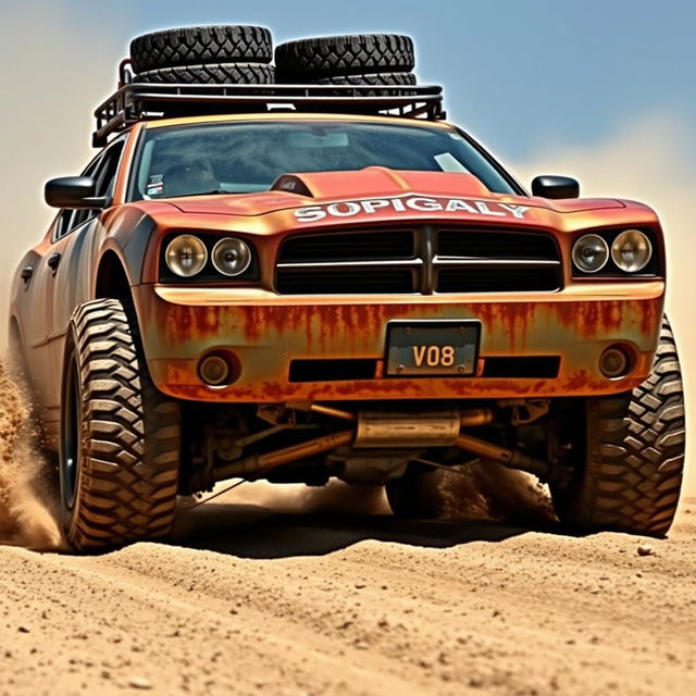 A rugged 2007 Dodge Charger transformed into a rally rat rod