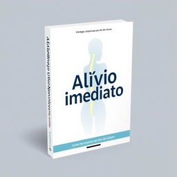 An eBook cover design titled "Alívio Imediato: Estratégias Comprovadas para Dor de Coluna" that evokes a sense of relief and well-being