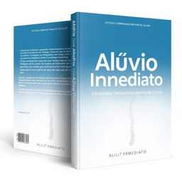 An eBook cover design titled "Alívio Imediato: Estratégias Comprovadas para Dor de Coluna" that evokes a sense of relief and well-being