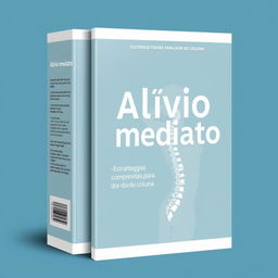 An eBook cover design titled "Alívio Imediato: Estratégias Comprovadas para Dor de Coluna" that evokes a sense of relief and well-being